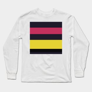 A soft impression of Very Light Pink, Dark, Almost Black, Dingy Dungeon and Piss Yellow stripes. Long Sleeve T-Shirt